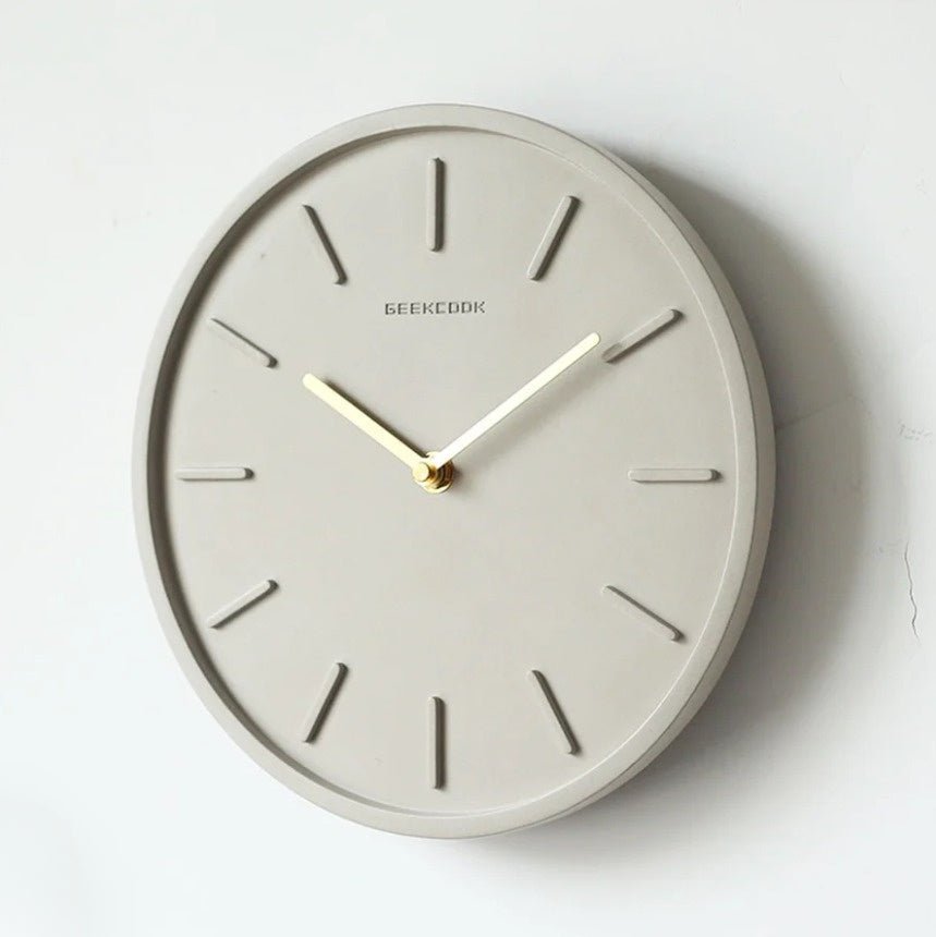 Zement Wanduhr | Metallpendel | Leise | Quarzmechanismus | Rund-Stil C-Luzern Mode