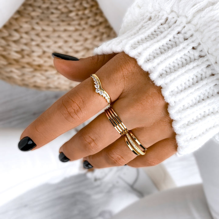 Ring | Kronenform Zirkonia Glitzer Langlebig Dezent Stilvoll Vielseitig-Luzern Mode