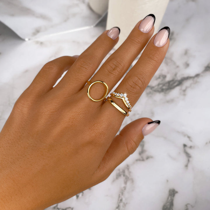 Ring | Kronenform Zirkonia Glitzer Langlebig Dezent Stilvoll Vielseitig-Luzern Mode