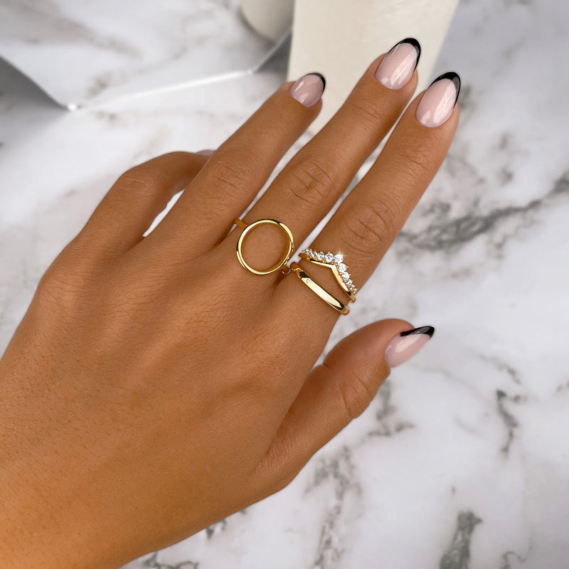 Ring | Kronenform Zirkonia Glitzer Langlebig Dezent Stilvoll Vielseitig-Luzern Mode