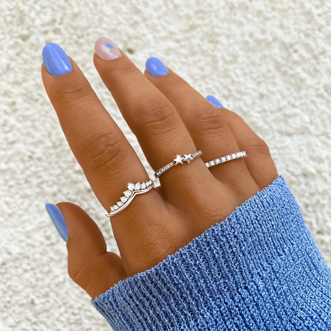 Ring | Kronenform Zirkonia Glitzer Langlebig Dezent Stilvoll Vielseitig-Luzern Mode