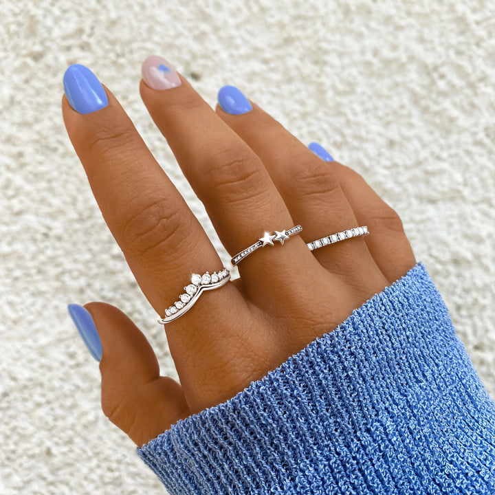 Ring | Kronenform Zirkonia Glitzer Langlebig Dezent Stilvoll Vielseitig-Luzern Mode