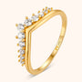 Ring | Kronenform Zirkonia Glitzer Langlebig Dezent Stilvoll Vielseitig-5-Gold-Luzern Mode