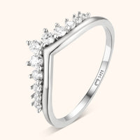 Ring | Kronenform Zirkonia Glitzer Langlebig Dezent Stilvoll Vielseitig-5-Silber-Luzern Mode