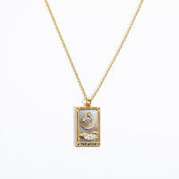 Halskette für Damen | Anhänger | Tarot | Gold | Zirkonia | Stilvoll-Der Mond (2)-Luzern Mode