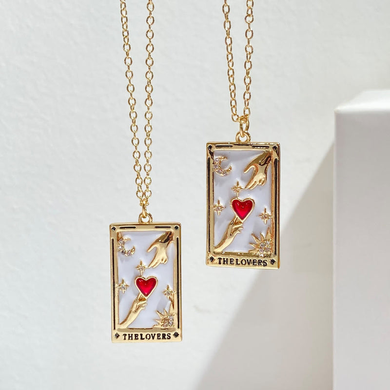 Halskette für Damen | Anhänger | Tarot | Gold | Zirkonia | Stilvoll-Luzern Mode