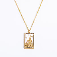 Halskette für Damen | Anhänger | Tarot | Gold | Zirkonia | Stilvoll-Die Kraft-Luzern Mode