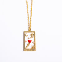 Halskette für Damen | Anhänger | Tarot | Gold | Zirkonia | Stilvoll-Die Liebenden-Luzern Mode