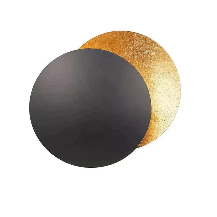 Wandleuchte | Sonnenfinsternis-Effekt Stilvoll Einzigartig LED Nachhaltig-Gold/Schwarz-20cm-Luzern Mode
