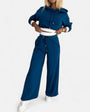 Damen Jogginganzug Kapuzenpullover Set Freizeitmode-Blau-S-Luzern Mode