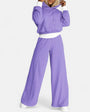 Damen Jogginganzug Kapuzenpullover Set Freizeitmode-Lila-S-Luzern Mode