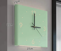 Quadratische Wanduhr | Beleuchtet Modern Trendig Langlebig Vielseitig-Grün-Luzern Mode