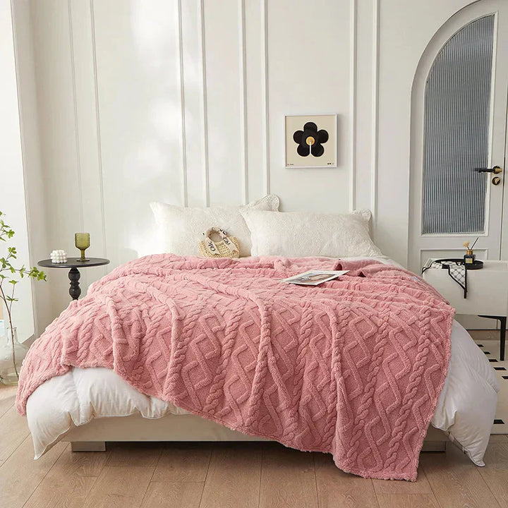 Decke | Weich | Warm | Komfortabel | Vielseitig | Flanell | Langlebig | Stilvoll | Wolle-Rosa-70x100cm-Luzern Mode