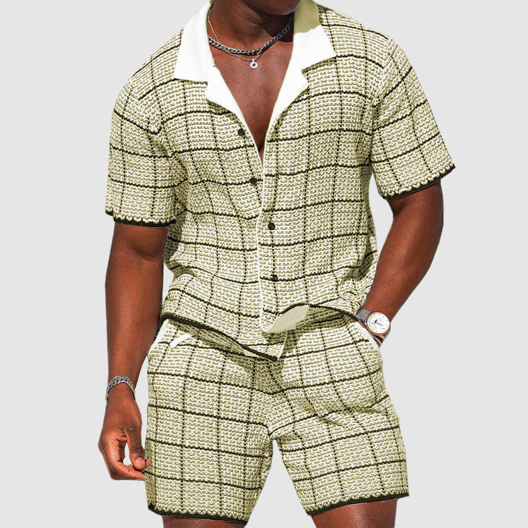 Zweiteilige Herren-Sommerhose mit Karomuster – Jules
