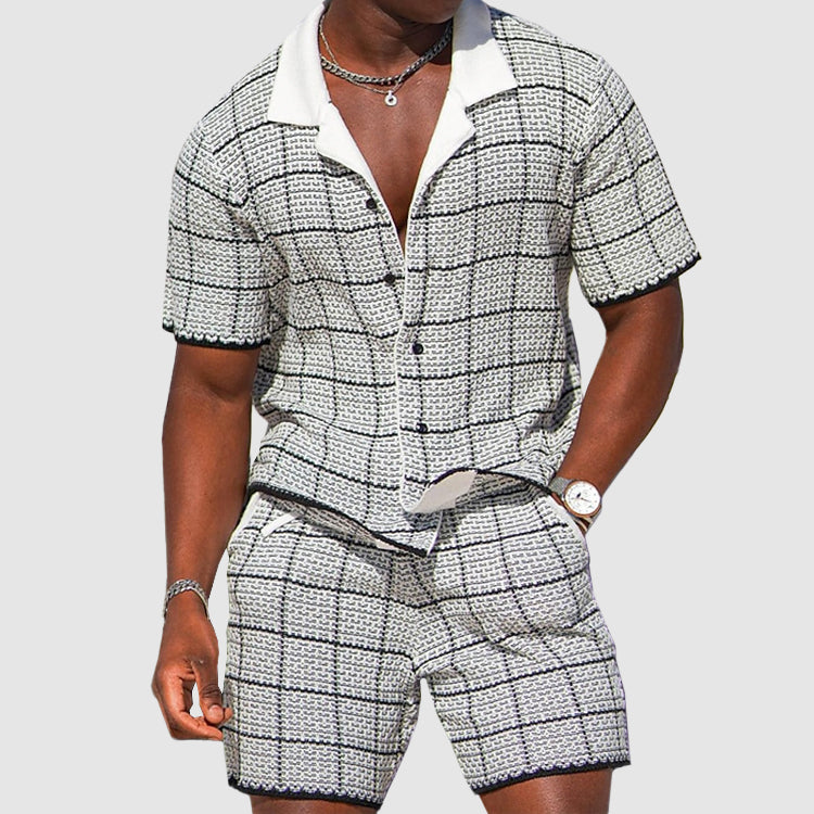 Zweiteilige Herren-Sommerhose mit Karomuster – Jules