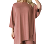 Weiches Lounge-Set | lockere Passform | elastischer Bund | atmungsaktiv | mit Taschen-Rosa-S-Luzern Mode
