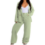 Damen Anzug Set Business Casual mit Blazer und Hose-Hellgrün-S-Luzern Mode