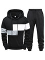 Herren Jogginganzug Set Kapuzenpullover und Jogginghose-Schwarz-S-Luzern Mode