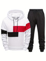 Herren Jogginganzug Set Kapuzenpullover und Jogginghose-Weiß-S-Luzern Mode