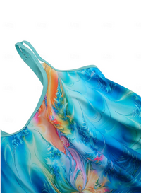 Blaue Tankini | Elastisch | Schnelltrocknend | Figurbetont | Gedruckt-Luzern Mode