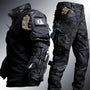 Taktische Outdoor-Kleidung Set für Herren - Camouflage Design-Schwarz-S-Luzern Mode