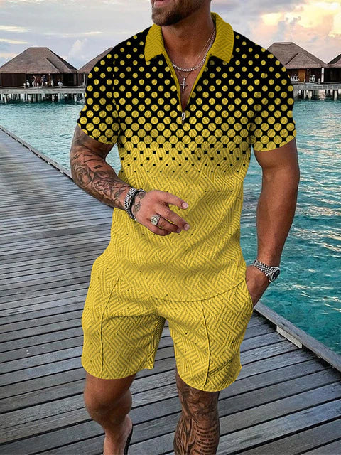 Zweiteiliges Herren Sommer Outfit mit Polo und Shorts – Damon