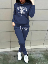 Damen Jogginganzug mit New York Print für Freizeit und Sport-S-Luzern Mode