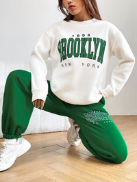 Damen Jogginganzug Brooklyn New York Freizeitmode-Grün-S-Luzern Mode