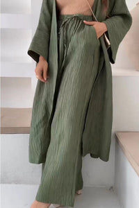 Damen Kleidungsset | Lounge | 2-teilig | Weit fallend | Hose | Bluse-Luzern Mode