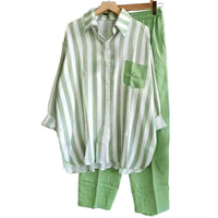 Leinen Set Damen zweiteilig | lockeres Shirt | weite Hose | atmungsaktiv | leicht-Luzern Mode