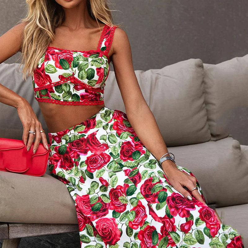 Zweiteiliges Sommer-Set mit offener Taille – Solenne