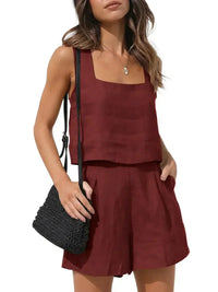 Trendiges Sommer-Zweiteiler Outfit | Stilvolle Jacke & Shorts | Damen Look-Rot-S-Luzern Mode